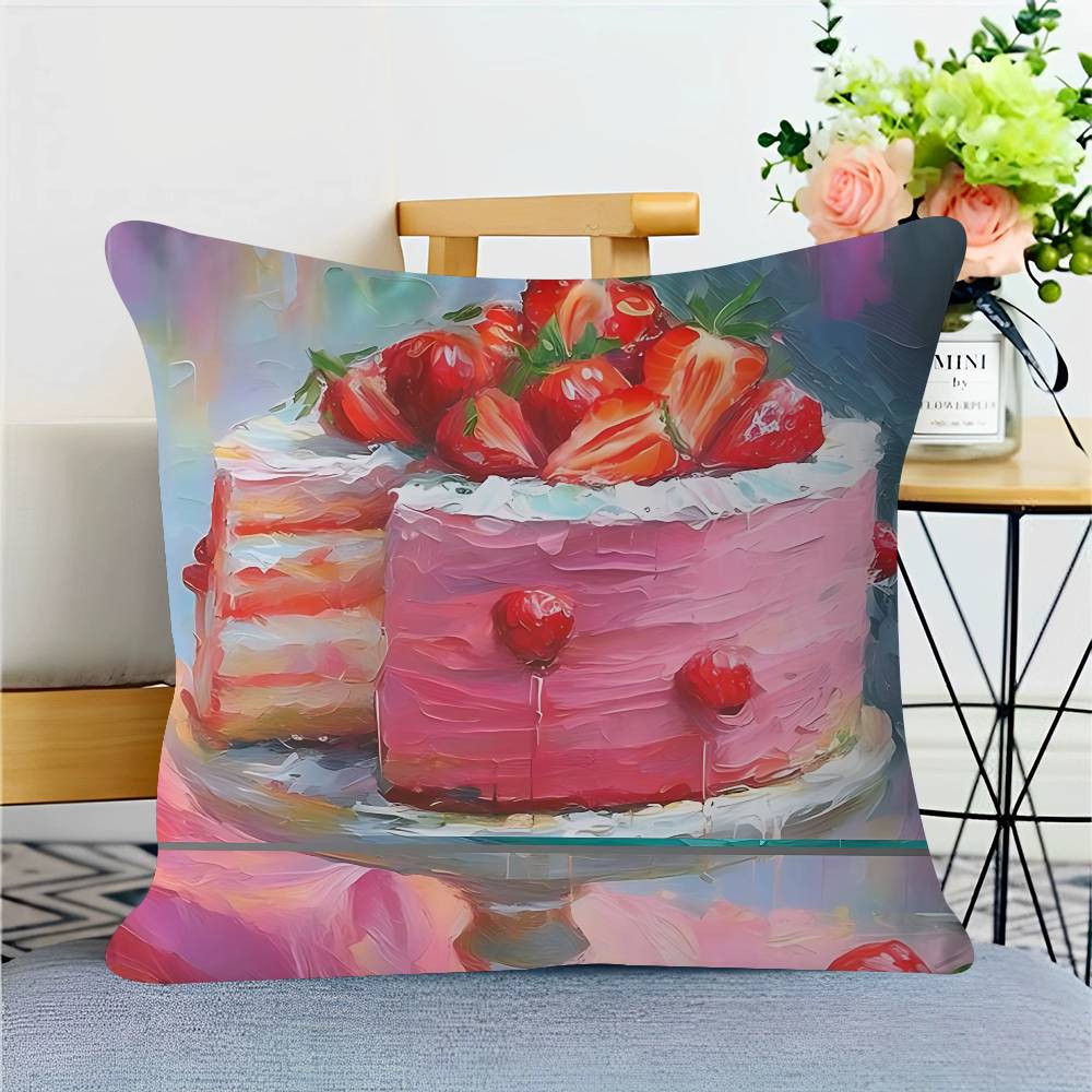 Color Food Art Pillow Cover Sofa Cushion Cover Home Room Decoration Children Gift
