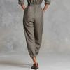 2026 Women's Independent Station Cotton and Linen Long Sleeve Pocket Button Decorative Shirt Jumpsuit