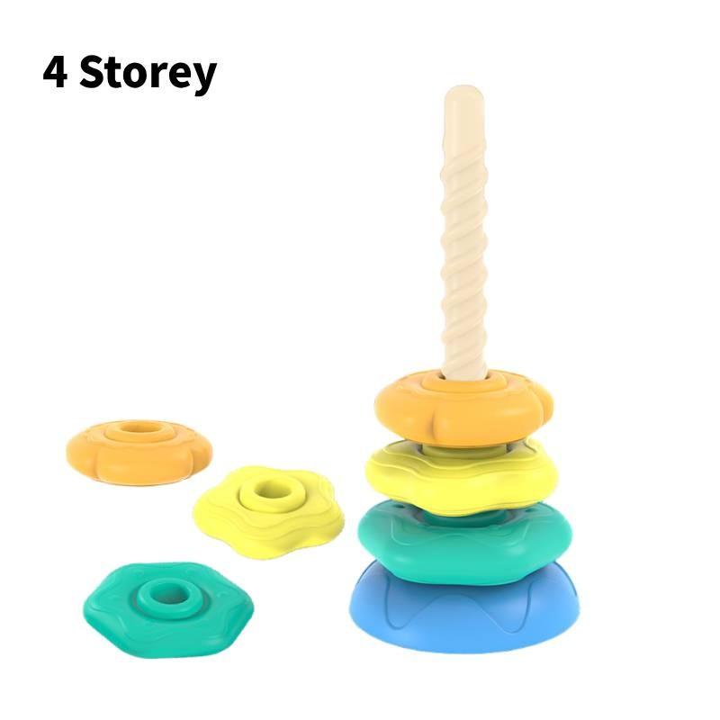 Tower Rainbow Rotating Children Early Education Educational Plastic Toys Gifts
