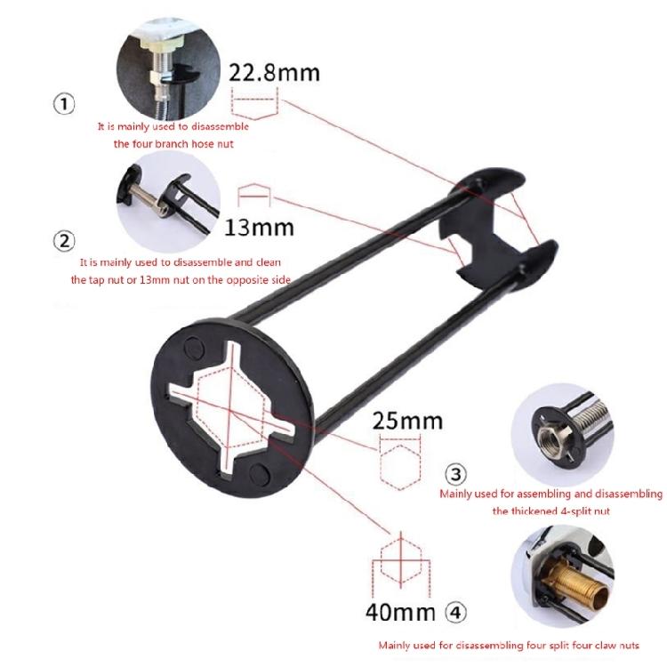 Multifunctional Sink Wrench Anti-slip Kitchen Bathroom Sink Faucet Hose Repair