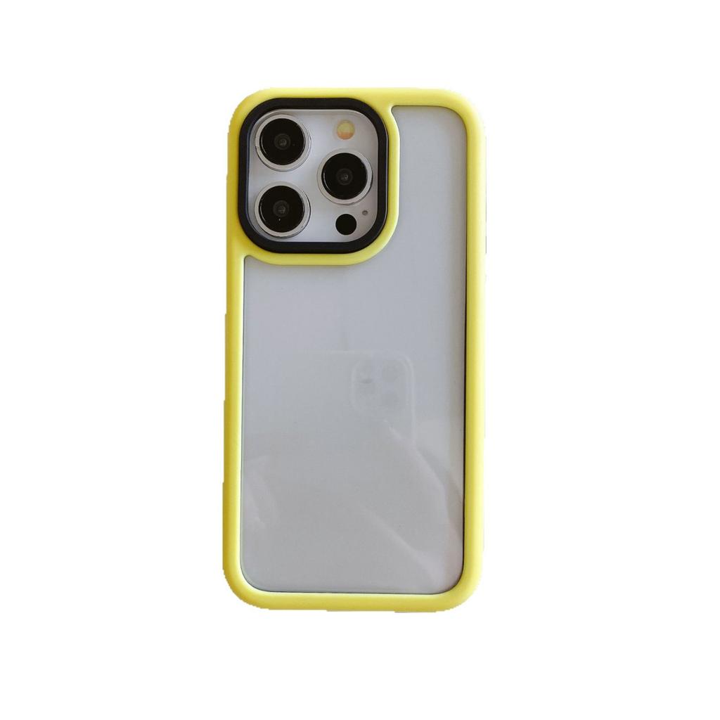 Macaron three-in-one suitable for Apple 16promax contrasting color transparent mobile phone case Apple 11 simple protective case