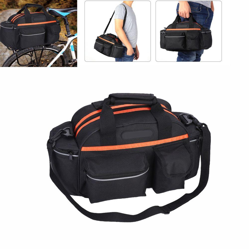 Polyester Bike Trunk Bag Adjustable Straps Bike Rear Seat Bag  Long‑distance Riding