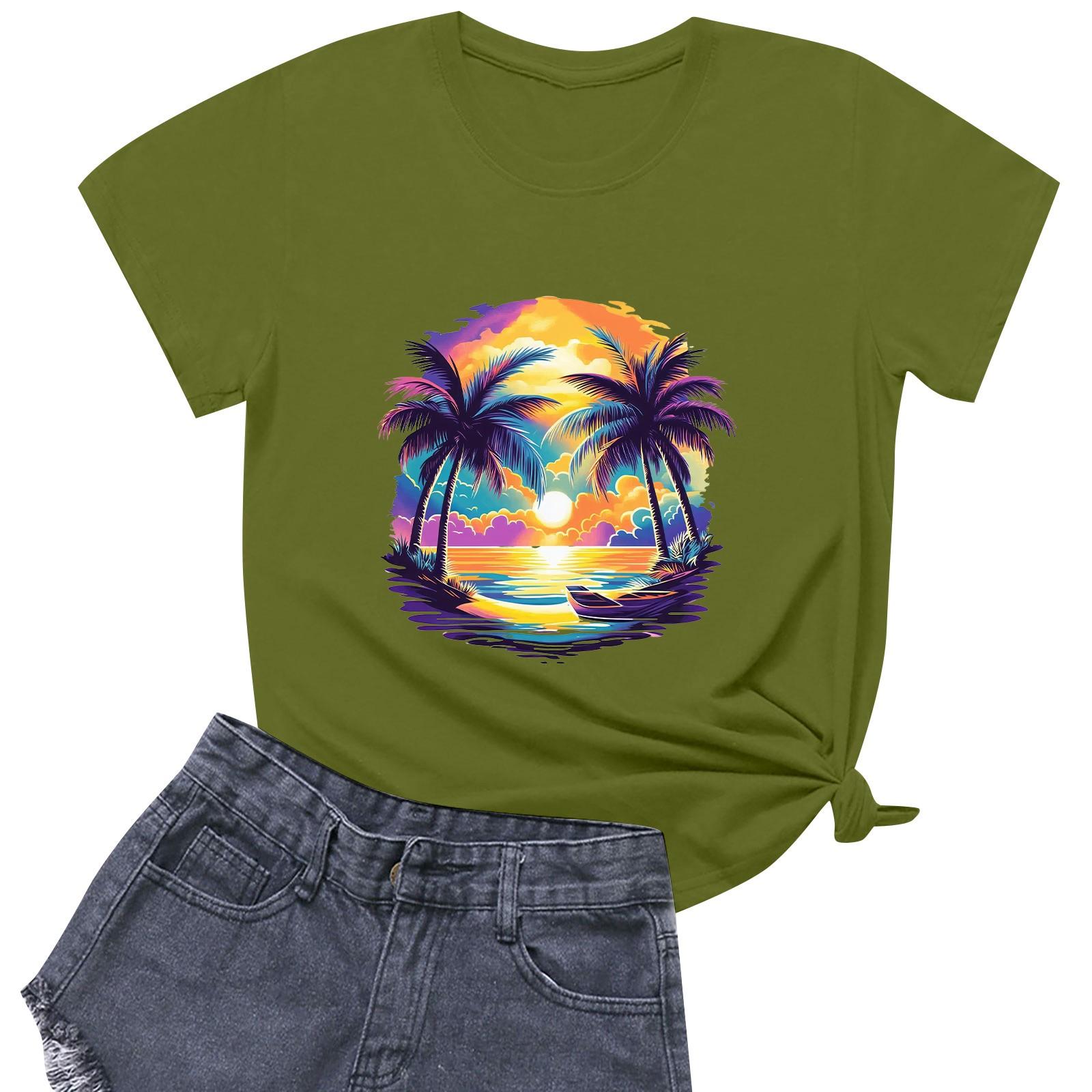 

Женская повседневная футболка с круглым вырезом и короткими рукавами с принтом M