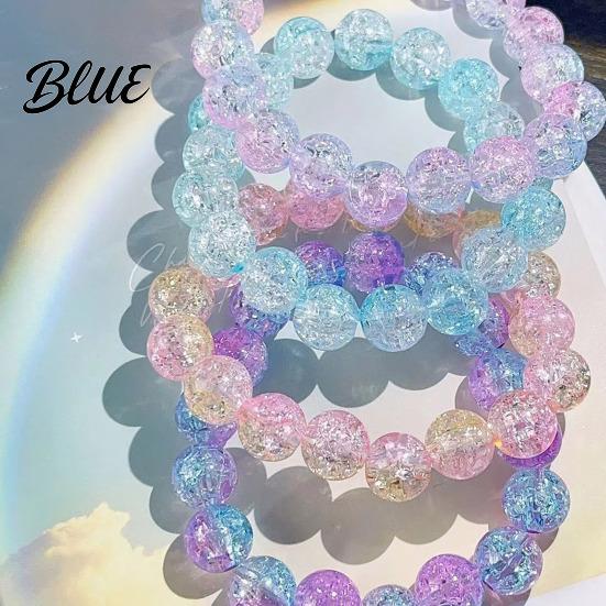 Transparent Bead Jewelry Clear Faux Crystal Beaded Bracelet Stretch Lightweight