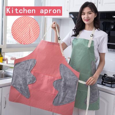 Sagit Waterproof Strip Apron Home Kitchen Cooking  Wipe Hands Pocket