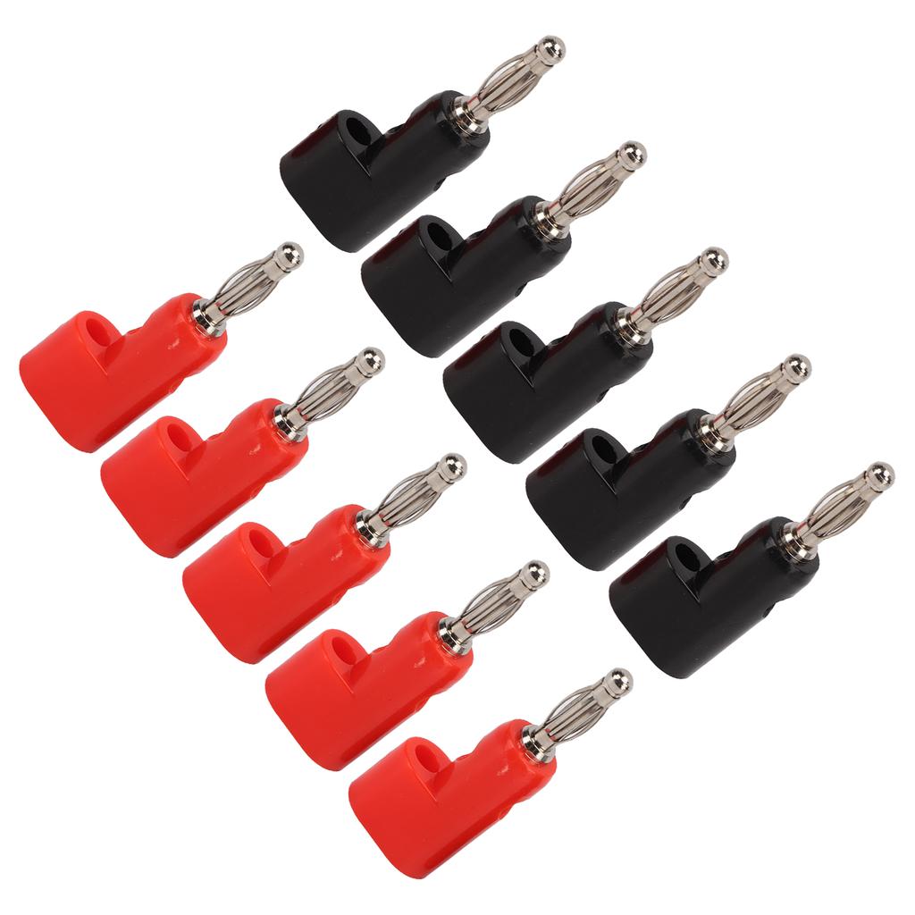 5 Set Solderless Banana Plug Stackable Jack Connector Probe Adapter J.10026 4mm Black Red