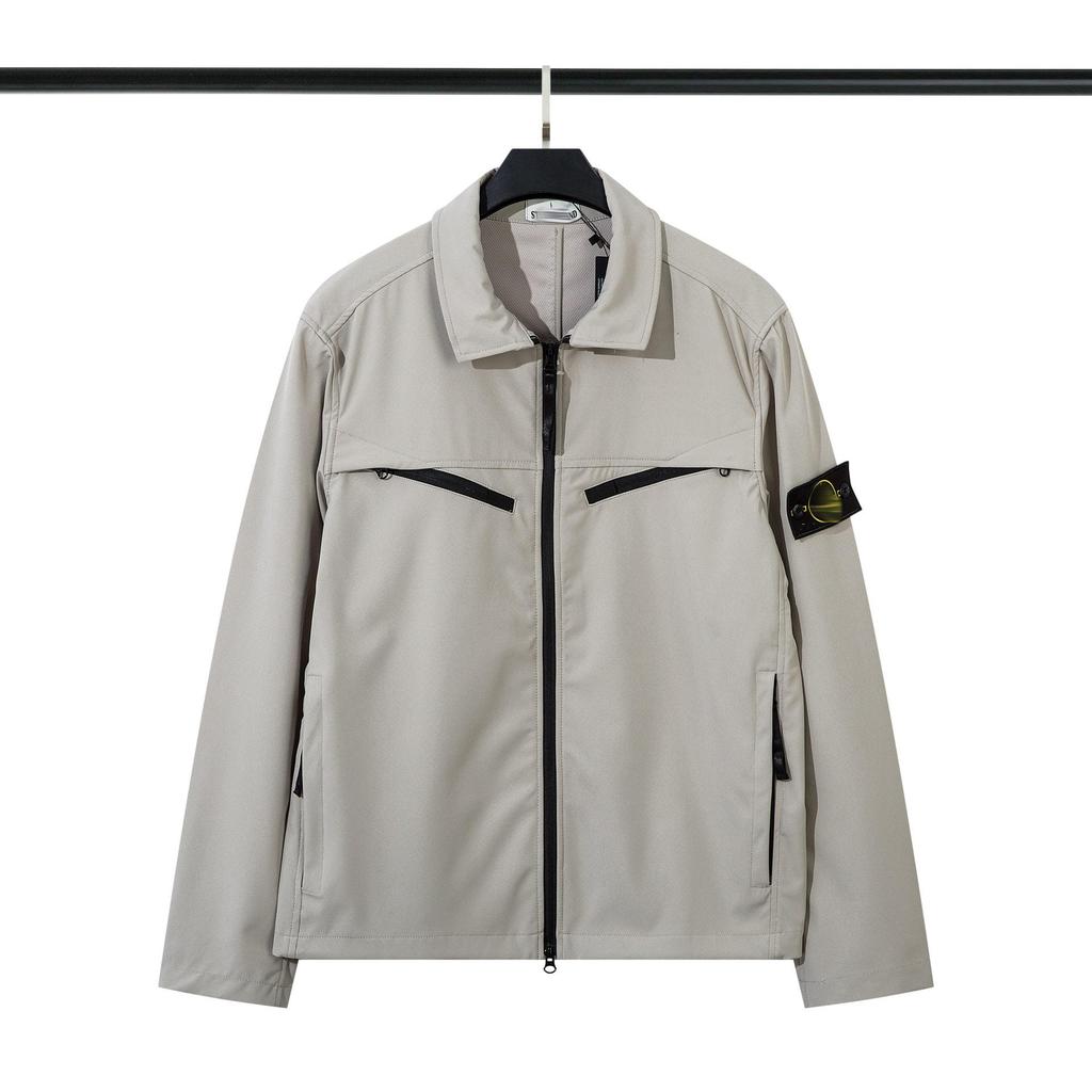 CROSSSTONE Unisex Solid Color Soft Shell Cardigan-Style Jacket with Zip Pocket