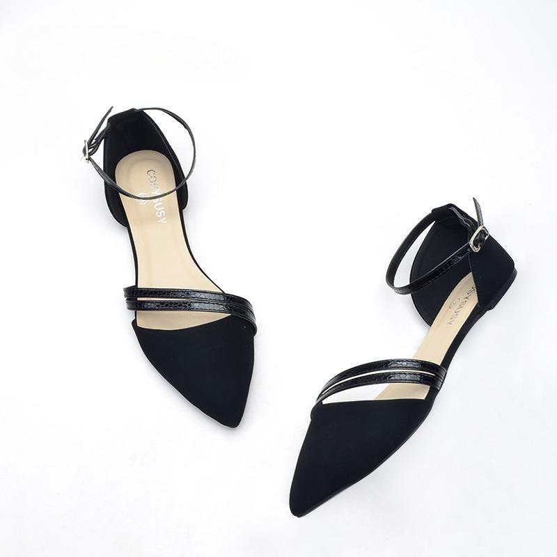 2025 Summer New Fashionable Women's Elegant Single Shoe Buckle Sexy Pointed Point Comfortable Soft Bottom Women's Sandals