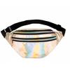 Wonder Pocket Glossy Laser Zipper Waist Pack Adjustable Strap Woman Corssbody Bag