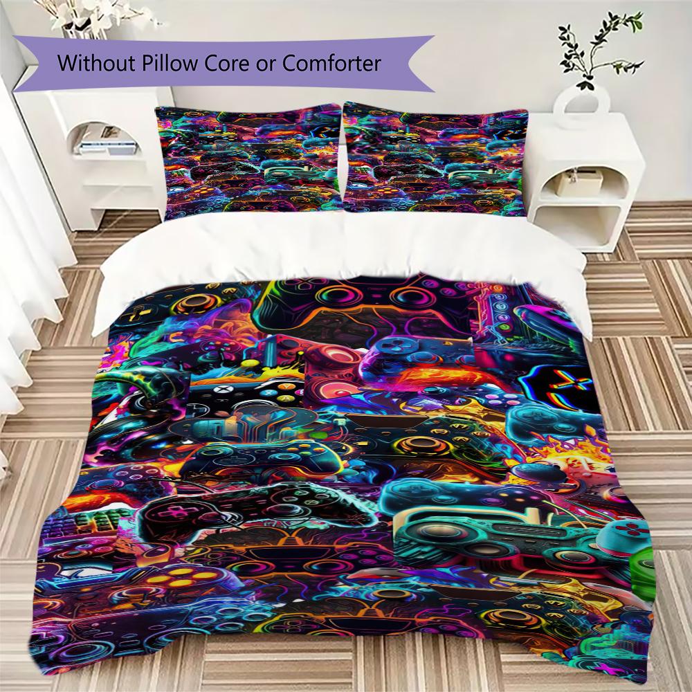 1PC Game Theme Bedding Quilt Set Quilt Cover Pillowcase Home Decoration Birthday Gift (1 * duvet cover + 2 * pillowcase, without core)A5