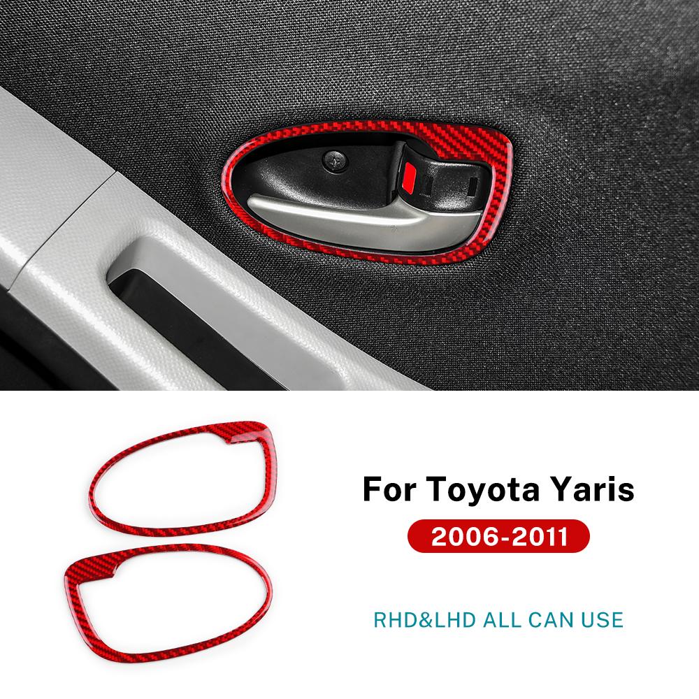 Carbon Fiber Style Door Handle Sticker for Toyota Yaris 2006-2011 LHD RHD