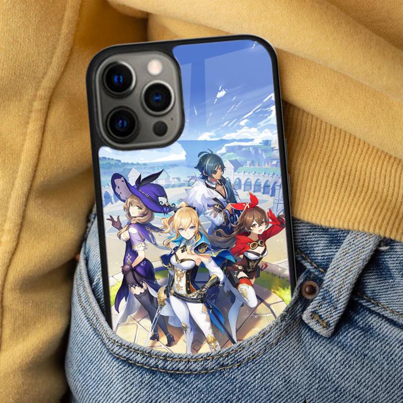 Game Genshin Impact Cute Soft Phone Case for iPhone 17 Air 16e Pro max 15 Pro 13 14 Plus 11 12 MagSafe Magnetic Coque