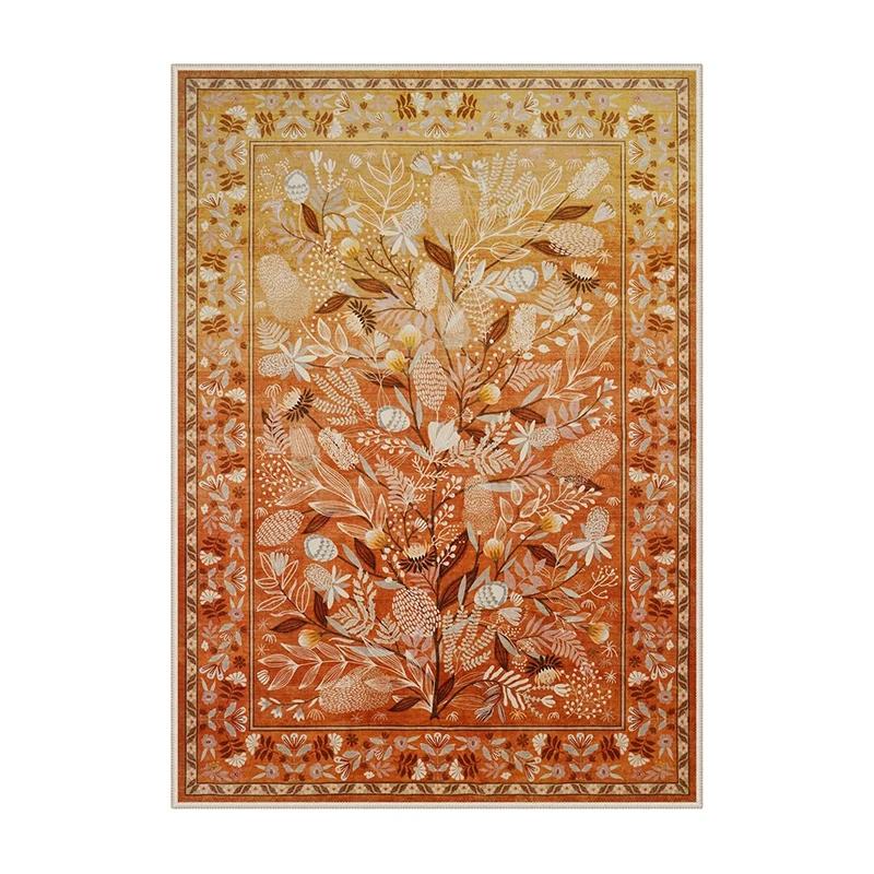 Living Room Carpet Non-slip Soft Machine Washable Floor Mat Green Plant Flower Bedroom Rug Large Size Home Decoration Mats