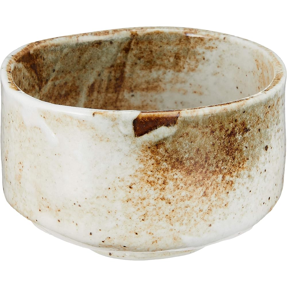 Ale-net Matcha Bowl White 12x7.5cm Snow Shino Ceramic Mino Ware Matcha Tea Bowl