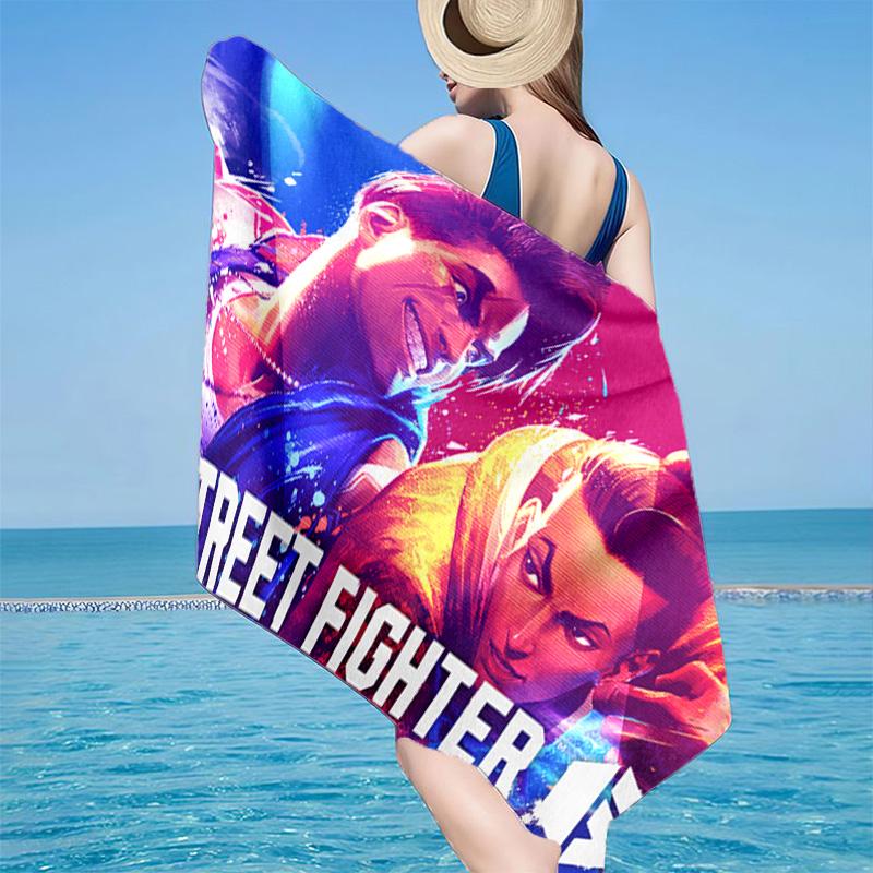1PC Fighter game Beach Towel - Soft, Absorbent Microfiber, Lightweight, Ideal for The Beach, Parties, Travel, Camping fan gifts
