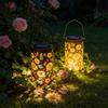 Garden Lantern Solar Iron Art Hanging Light Colorful Sunflower Glowing Solar Garden Solar Lights Outdoor Metal Hollow Light