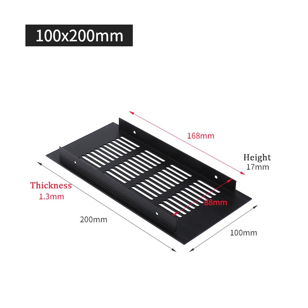 Решетка вентиляционная 150-400 мм Алюминиевый сплав 100X200mm black