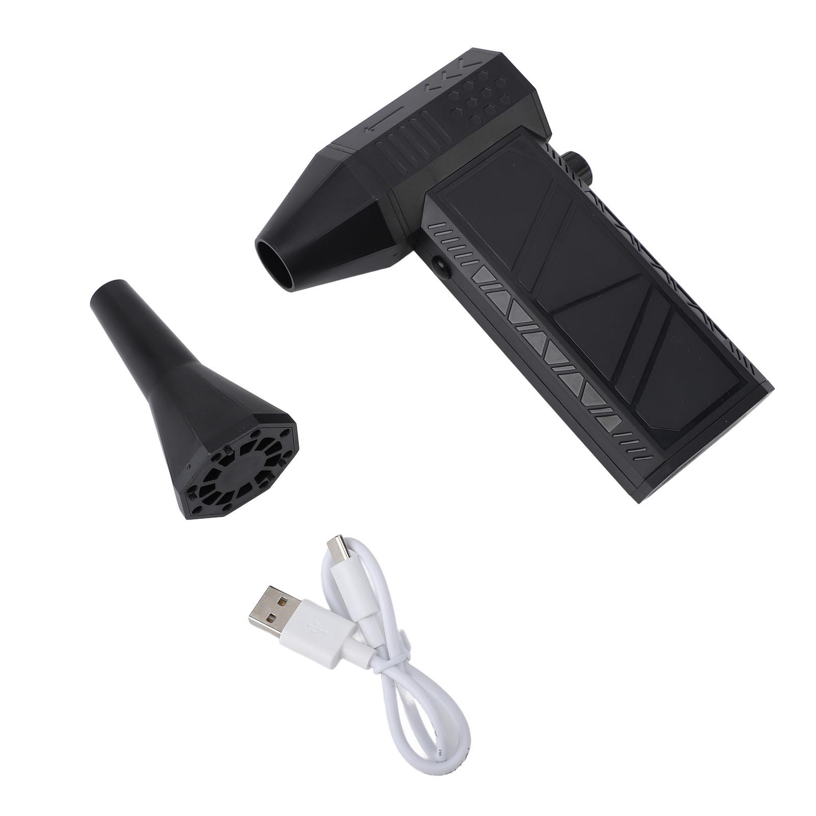 

Мини-турбовентилятор 130000 об/мин с 2 магнитными насадками, плавная регулировка скорости, беспроводной USB чёрный