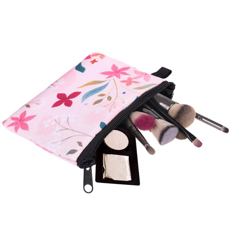 6pcs Coin Purse Floral Printing Fresh Feminine Product Pouch For Women Teens Girls