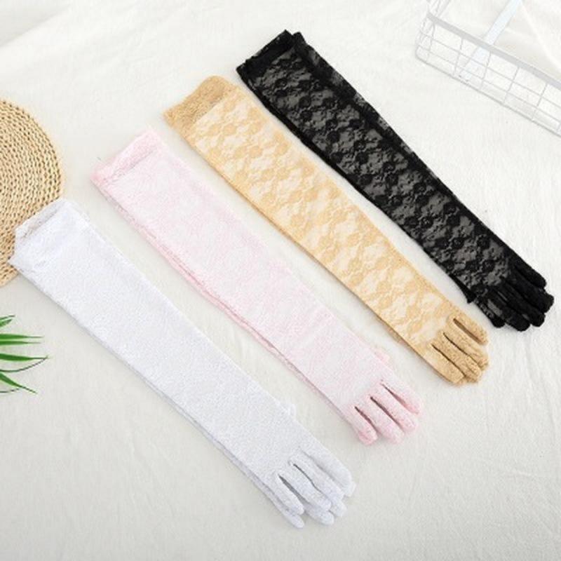 Sexy Lace Gloves Women Summer Sun Gloves Lace Gloves UV Drive Long Thin Section Finger Gloves