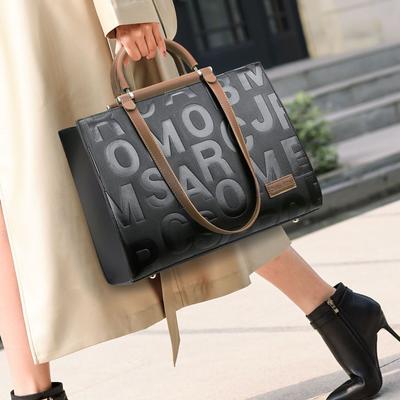 Tote Bag New Fashion Bag Commuting Large Capacity Women's Bag Embossed Letters Ladies Handbag Can Be Shoulder Crossbody