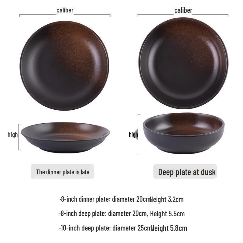 High-Grade Japanese Creative Ceramic Deep Soup & Salad Plate 8-inch Rice Plate