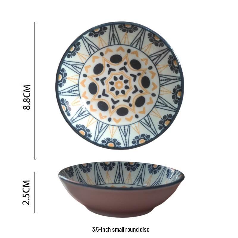 Yangge Moroccan Ceramic 3.5-inch Round Seasoning & Snack Dish Set