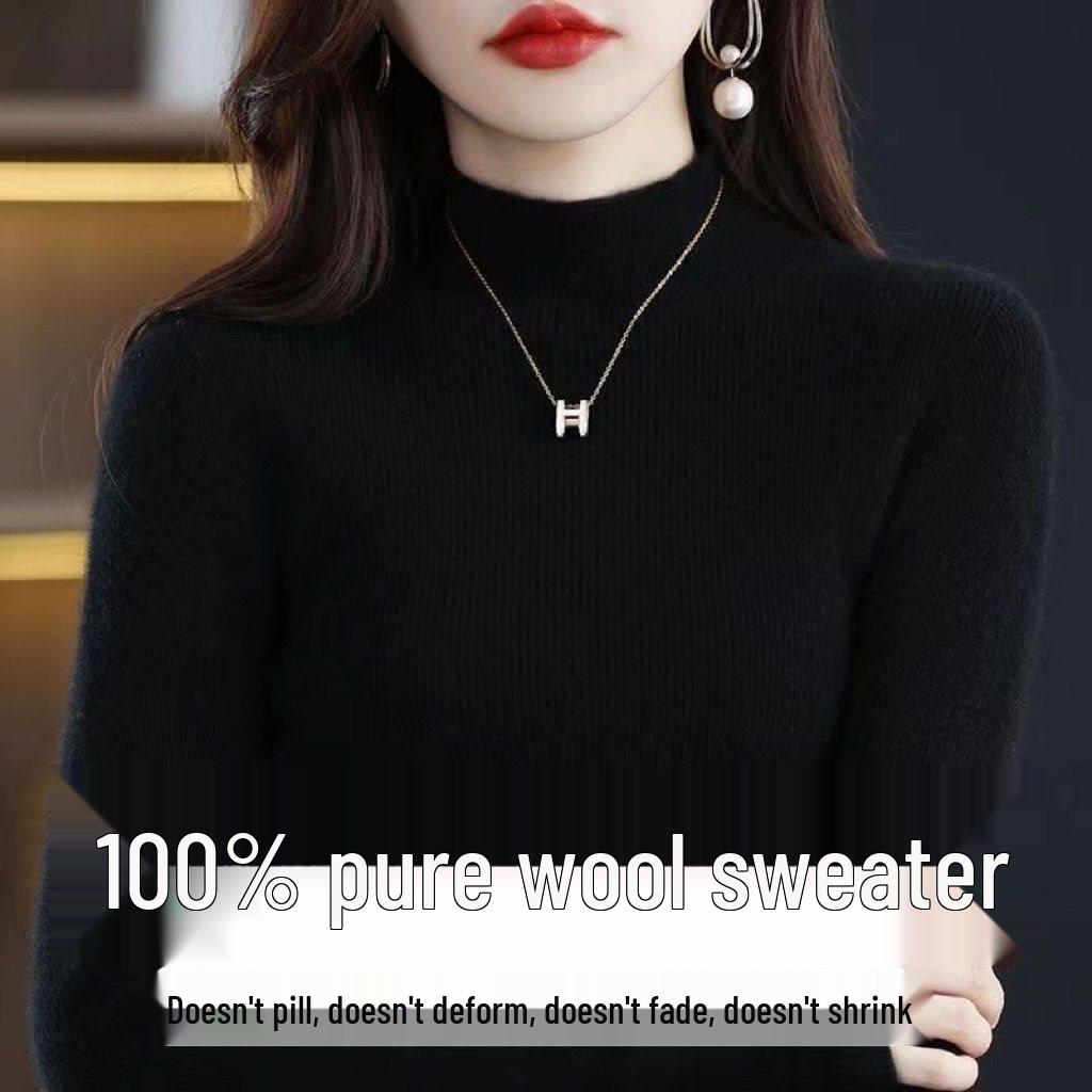 

Женский приталенный свитер с полувысоким воротником - Мода Осень/Зима. S 80-95 jin