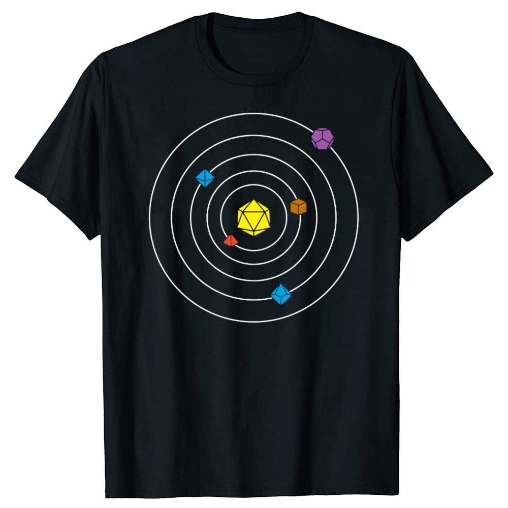 Funny Dice Universe Solar System T Shirts Cotton Short Sleeve Birthday Gift Mens Clothing Fashion Casual Loose Oversized T Shirt