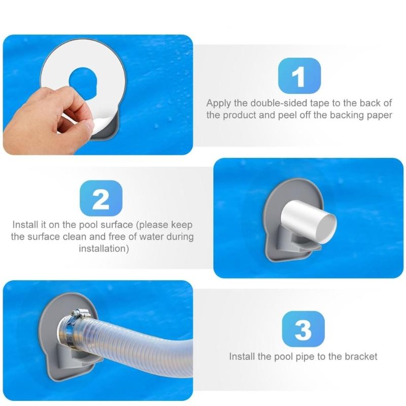 Pool Hose Support Brackets Swimming Pool Pipe Holder Plastic Texture Perfect for Pools Ground Mounted Stabilizers