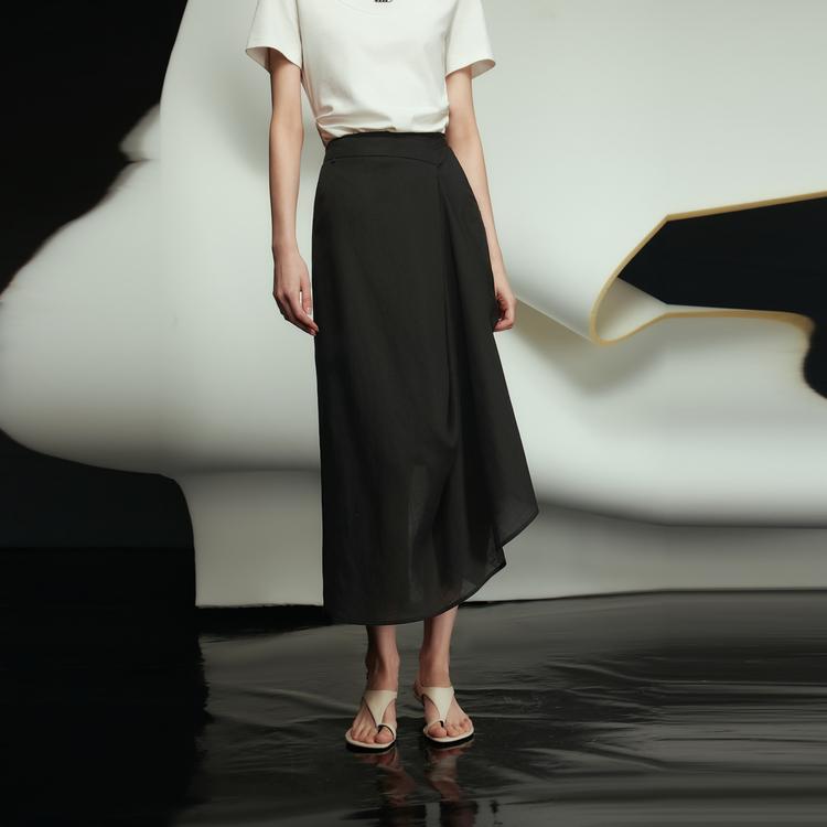 ELLE Modern Elegant Minimalist Design Lyocell Casual Skirt Women skirts ER51559