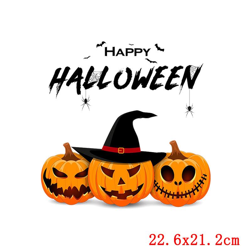 Cartoon Animal Applique Iron On Transfer Funny Pumpkin Heat Transfer Patch For Clothes Hippie Cat Thermal Stickers On Clothes