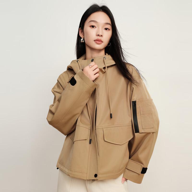 Elva' Island Women's Versatile Casual Hooded Short Jacket