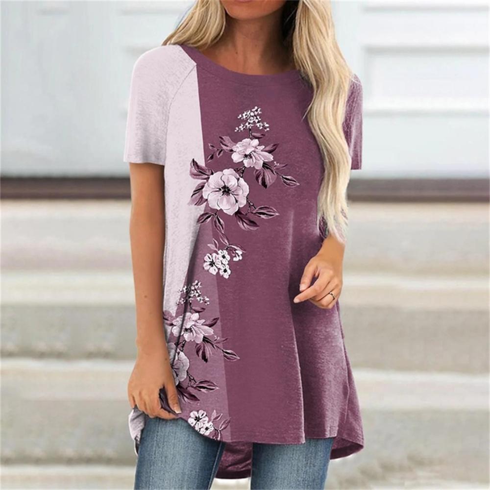 Summer Flower T-Shirts Dragonfly 3D Printed Women's Fashion Streetwear Floral Oversized T Shirt Female Ladies Clothing