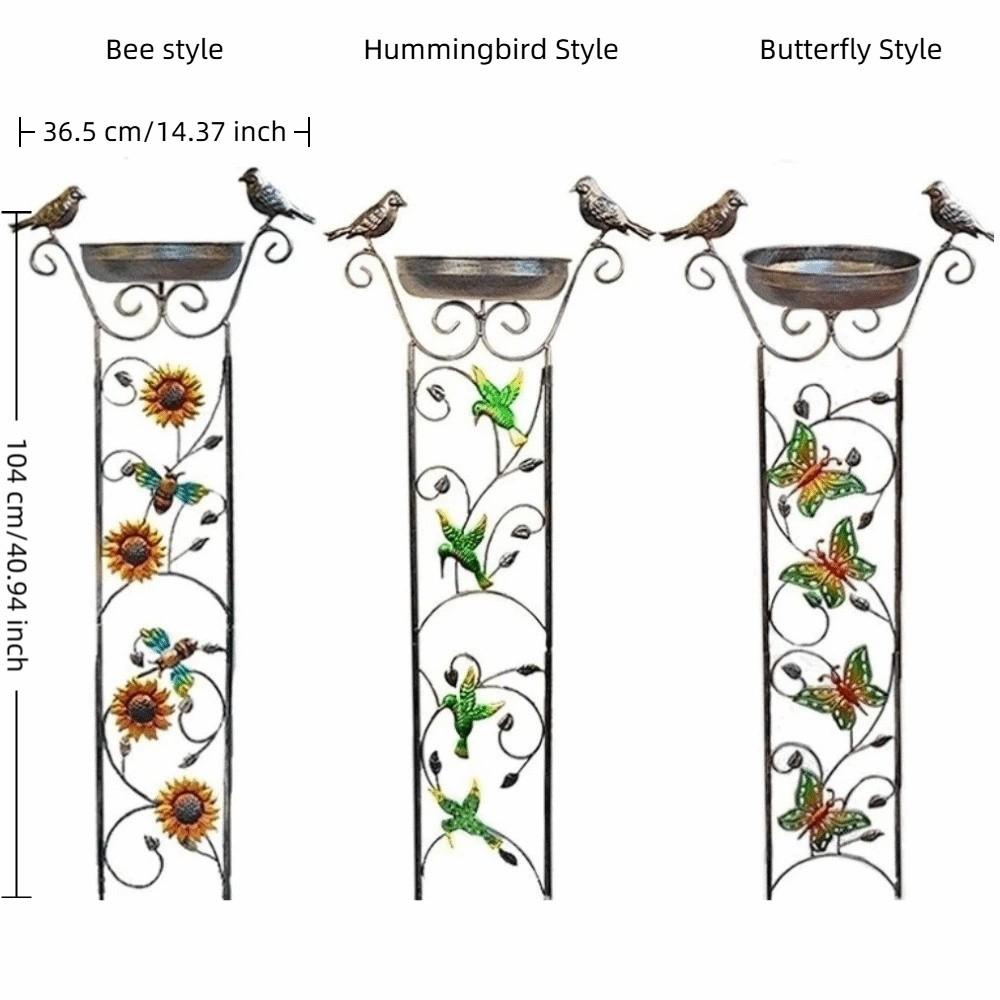 Freestanding Metal Bird Bath Sturdy Bird Bath Feeder Climbing Plant Support Patio