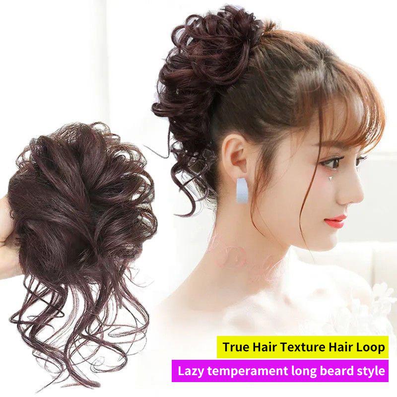Synthetischer Haarknoten Damen Pferdeschwanz Haarverlängerung Scrunchie Elastisch Dutt Haarteile Scrunchie Wickel