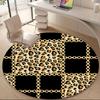 1pc Leopard Print Chain Office Round Area Rug, Indoor Mat Suitable ForOffice, Under Office Chairs Bedroom Living Room Home Decor, Room Deco Q086
