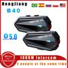 HENG JIANG B40 Helmet Bluetooth Headset Intercom 1000M Mixing Stereo Earphone Type-C IPX6 Waterproof 1600mAh V5.3 MP3 Player