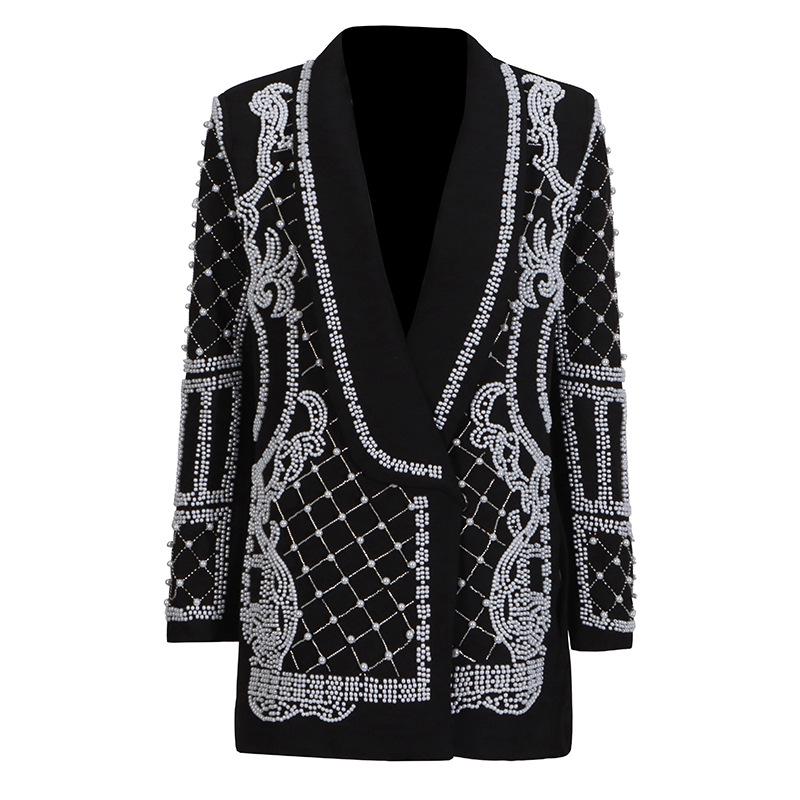 2025 Summer High-End European & American Style Suit: Heavy Beading, Hot Diamond, Versatile Jacket