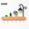 Space Saving Organizer for Keys Key Holder with 6 Hooks, Solid Wood Entryway Rack, Wall No Drill Rack Mounted Hook Pet Leashes And Hats Nail