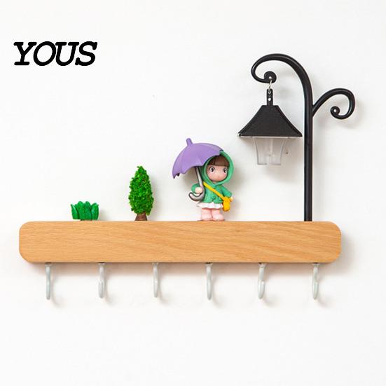 Space Saving Organizer for Keys Key Holder with 6 Hooks, Solid Wood Entryway Rack, Wall No Drill Rack Mounted Hook Pet Leashes And Hats Nail