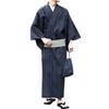 Rochelle Jiggys Shop Mens Yukata 6-Piece Set (Yukata Obi Geta Shingen-bukuro Sensu Koshi-obi) One-touch Easy Dressing Summer Clothes Festival Cool