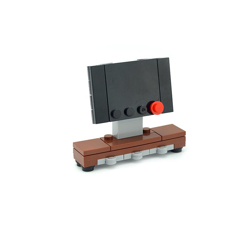 MOC Creative Furniture TV Sofa Brick City Accessories Xmas Tree Book Desk Dining Table Bathroom Door Building Block House Scene