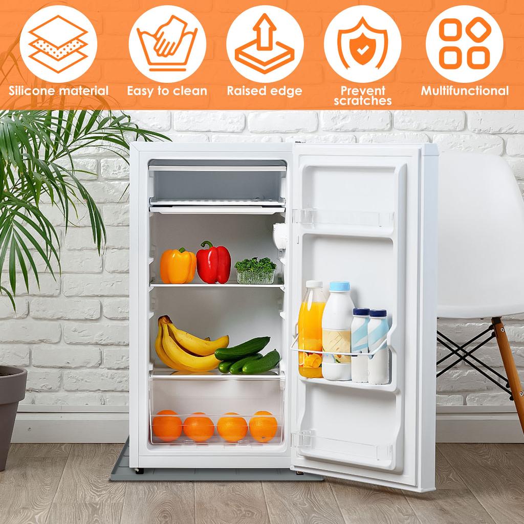 Fridge Silicone Mat 60x60cm Under Refrigerator Mat Waterproof Dustproof Under Washing Machine Mat Cushioning Floor Protector