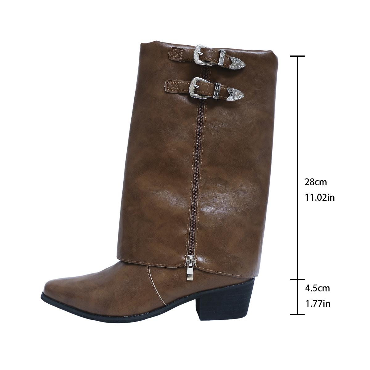 

Модные ботинки для женщин с нескользящей боковой молнией, новинка 2024 года, высококачественные модные новые зимние однотонные женские ботильоны Botines Mujer 43 коричневый