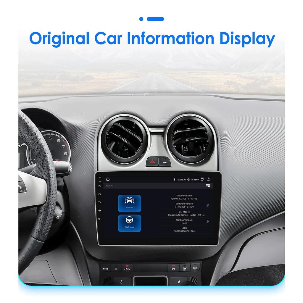 Hizpo Car Intelligent Systems Carplay Android Car Radio for Alfa Romeo MiTo 955 2008-2016 Multimedia Video Player WIFI Autoradio Bluetooth FM RDS DVR