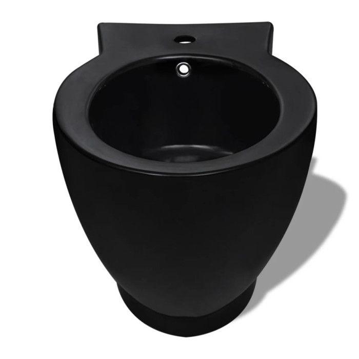 Bidet en céramique sanitaire noir à poser - VIDAXL - Rectangulaire - Hauteur 40 cm