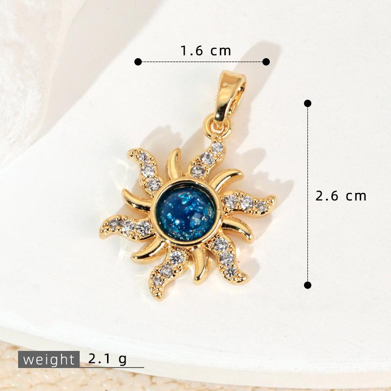 Kupfer Sternenhimmel Sonne & Mond Anhänger Halskette - Vielseitiges Luxus Schlüsselbein Kette Accessoire