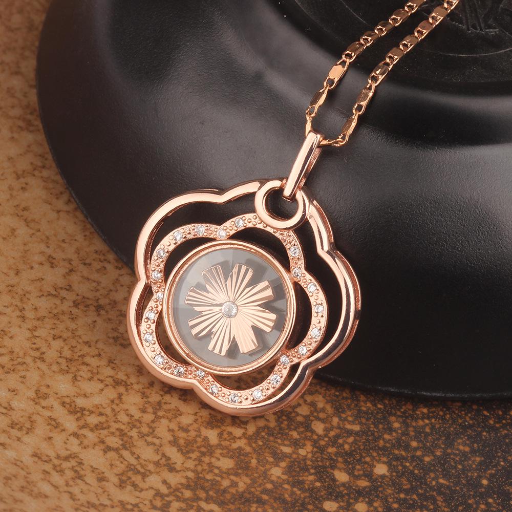 

Tianlani Double Layer Snowflake Pendant Necklace for Women - Versatile & Stylish Christmas Jewelry рожевий колір золота