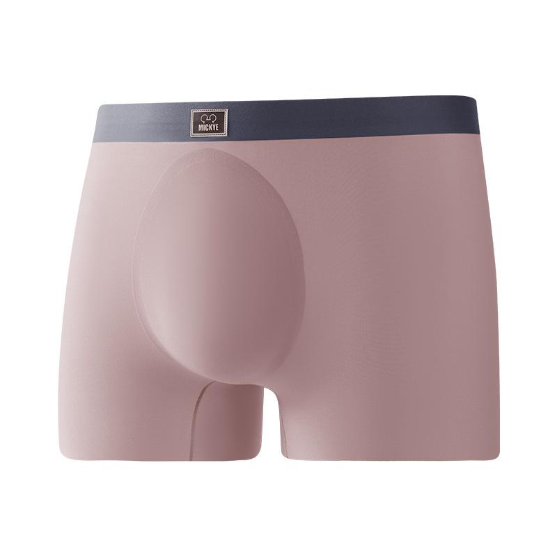 

Маска для лица Бесшовные шелковистые трусы Контрастный цвет Пояс Угол брюк Мужское короткое нижнее белье 3XL хаки